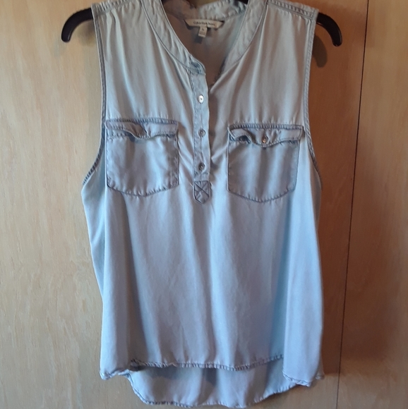 Calvin Klein Jeans Light Blue Tank Top - Picture 1 of 3